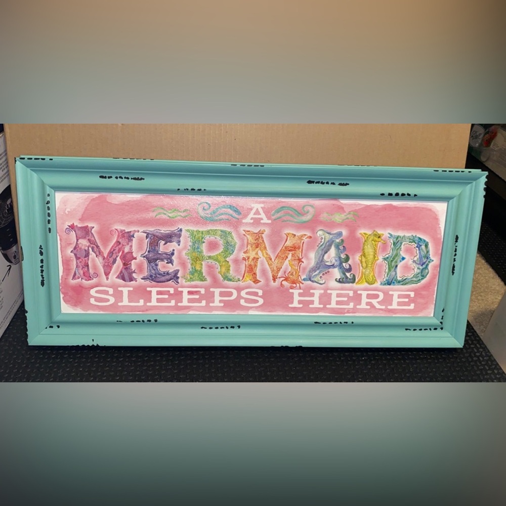 A mermaid sleeps here wall decor